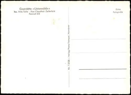 Ansichtskarte Clausthal-Zellerfeld Gaststätte Untermühle - Fotokarte 1971
