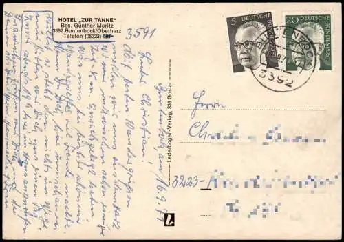 Buntenbock-Clausthal-Zellerfeld Hotel Zur Tanne, Stadt, Umland 4 Bild 1971