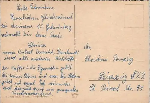 Ansichtskarte Münster (Westfalen) Hauptbahnhof Vorplatz Bahnhof belebt 1964