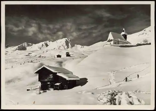 Ansichtskarte Arosa Bergkirchli mit Plattenhörner 1950