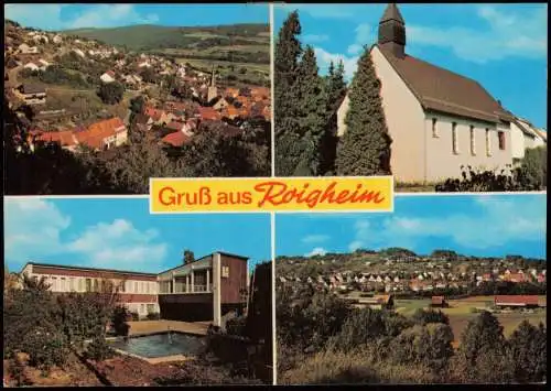 Ansichtskarte Roigheim Stadt Kirche Schule 1972