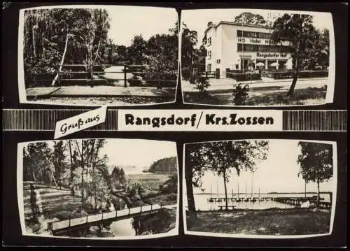 Ansichtskarte Rangsdorf HO Hotel, Hafen, Park 1965