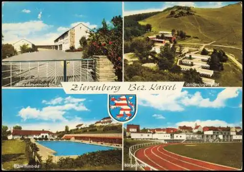 Ansichtskarte Zierenberg 4 Bild Schule Jugendhof Stadion Schwimmbad 1979