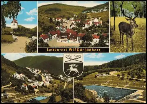 Ansichtskarte Wieda (Harz) Mehrbild Stadtansichten Schwimmbad 1978