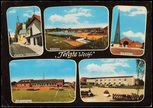 Telgte Freibad Kapelle Pfarrkirche Kindergarten Schule Ev. Kirche 1980