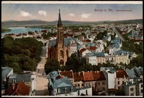 Ansichtskarte Bonn Stadt Kirche Straßenpartie 1914
