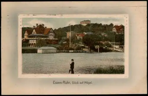 Ansichtskarte Bredeney-Essen (Ruhr) Villa Hügel 1909 Passepartout