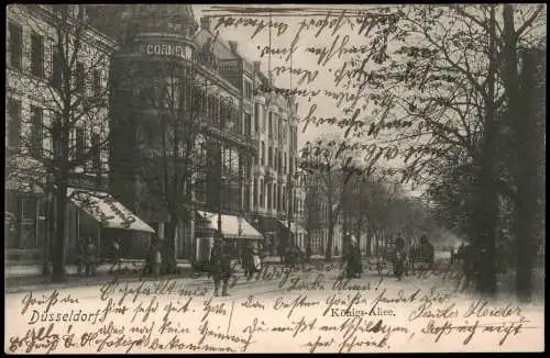 Ansichtskarte Düsseldorf Partie in der Königsallee 1905