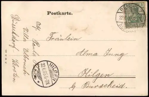 Ansichtskarte Düsseldorf Partie in der Königsallee 1905