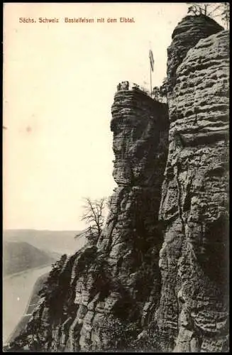 Ansichtskarte Rathen Basteifelsen Besucher Sächsische Schweiz 1915
