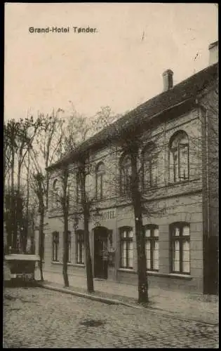 Postcard Tondern Tønder (Tynne / Tuner) Grand-Hotel Tønder. 1922  T und Portostempel