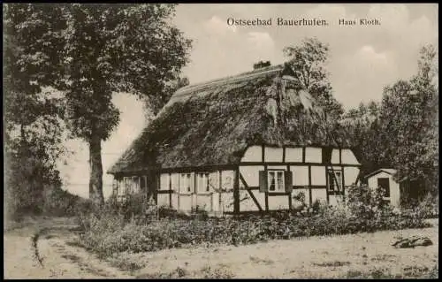 Postcard Bauerhufen-Großmöllen Chłopy Mielno Haus Kloth 1914  Pommern Pomorskie