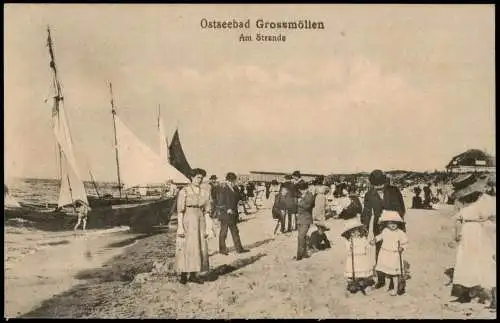 Postcard Großmöllen Mielno Am Strande Restaurant 1914