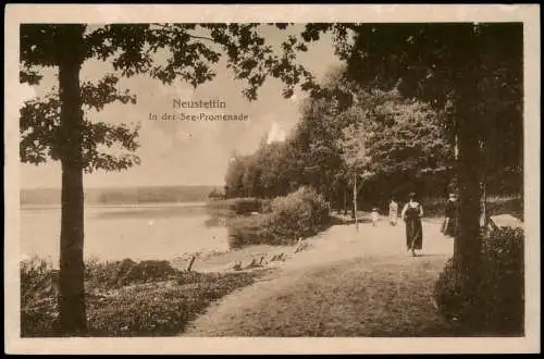 Postcard Neustettin Szczecinek Seepromenade 1928