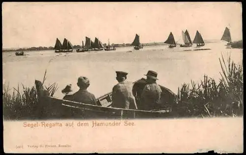 Postcard Köslin Koszalin Segel-Regatta auf dem Jamunder See. 1905
