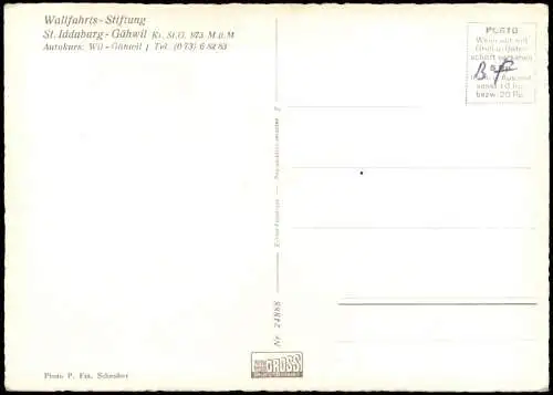 Ansichtskarte Iddaburg Wallfahrts-Stiftung Gähwil 1961