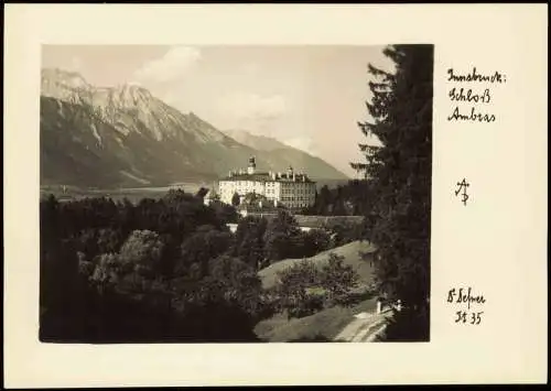 Ansichtskarte Amras-Innsbruck Schloss Ambras - Fotokarte 1956
