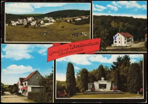 Ansichtskarte Werlenbach-Dürrholz 4 Bild Warenhandlung Denkmal Pension 1972