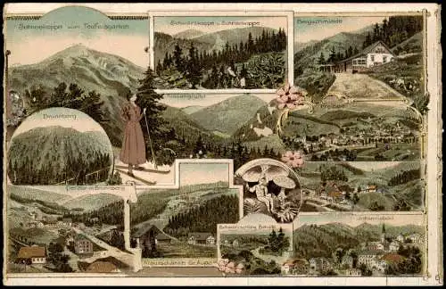 Litho AK Schreiberhau Riesengebirge Schneekoppe Freiheit Pelzer 1908
