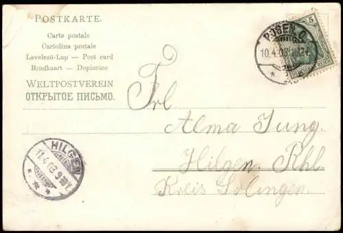 Ansichtskarte  Ostern Easter Kinder mit Bluemenstöcken 1903