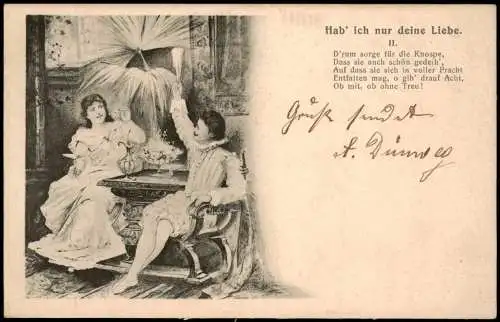 Hab' ich nur deine Liebe. Liebe Liebespaare - Love am Tisch 1905