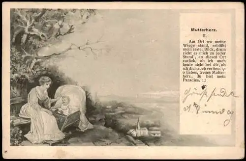 Ansichtskarte  Liebe Liebespaare - Love Mutterherz II Künstlerkarte 1905