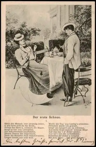 Ansichtskarte  Liebe Liebespaar am Kaffeetisch Love 1905