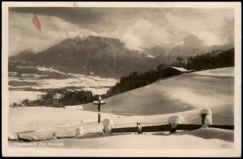 Ansichtskarte Oberaudorf Am Hocheck Winter Alpen im Nebel 1939