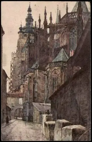 Postcard Prag Praha St. Veitsdom / chrám sv. Víta 1920