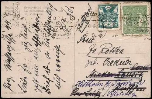 Postcard Prag Praha St. Veitsdom / chrám sv. Víta 1920