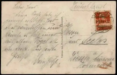 Ansichtskarte St. Gallen Partie an der Klosterkirche 1919