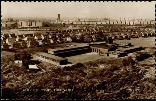 Postcard Port Talbot Abbey Steel Works - Fotokarte 1961