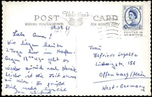 Postcard Port Talbot Abbey Steel Works - Fotokarte 1961