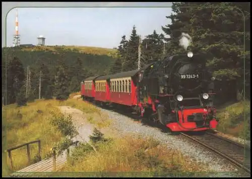 Ilsenburg (Harz) Personenzug mit Neubaudampflok 99 7243 Talfahrt Brocken 2002