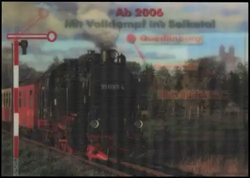 Dampflokomotive Schmalspur-Dampflok 99 6001-4 Harz 2006 3D/Stereoskopie