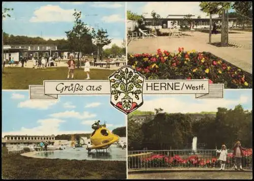 Ansichtskarte Herne 4 Bild Parkanlage, Spielplatz 1972