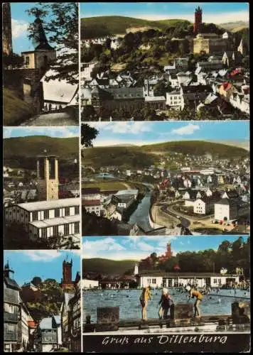 Ansichtskarte Dillenburg Stadtansichten Kirche Schwimmbad 1974