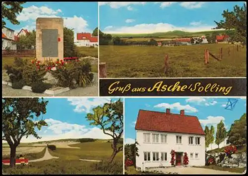 Ansichtskarte Asche Solling-Hardegsen Denkmal Umland Gasthaus 1975