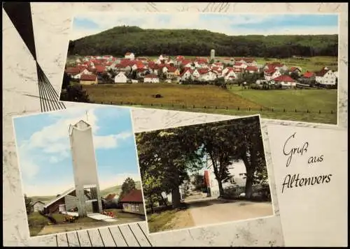 Ansichtskarte Altenvers-Lohra 3 Bild Kirche Stadt Straße 1978