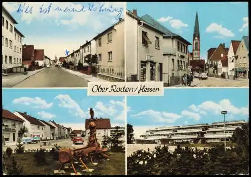 Ansichtskarte Ober-Roden-Rödermark 4 Bild Straßenansichten 1974