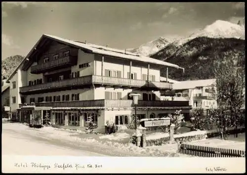 Ansichtskarte Seefeld Hotel Philipp im Winter Fotokarte Tirol 1963
