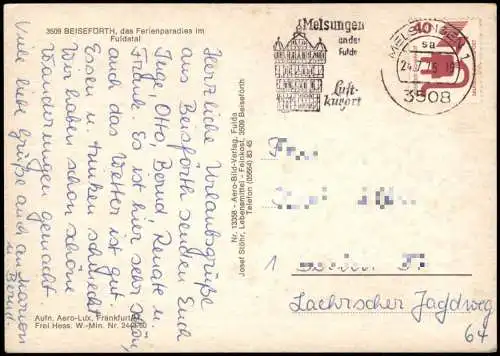Ansichtskarte Beiseförth-Malsfeld Luftbild 1975