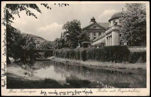 Ansichtskarte Bad Kissingen Partie mit Regentenbau 1936