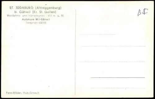 St. Gallen ST. JDDABURG (Alttoggenburg) b. Gähwil (Kt. St. Gallen) 1960