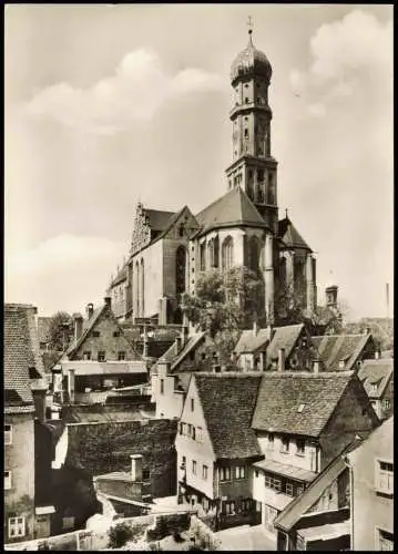 Ansichtskarte Augsburg Stadt Teilansicht mit Kirche St. Ulrich 1960