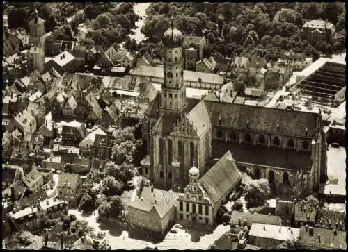 Ansichtskarte Augsburg Luftaufnahme mit Kirche St. Ulrich 1960