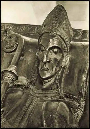 Ansichtskarte Augsburg Augsburger Dom Bronzenes Grabdenkmal des Bischofs 1960