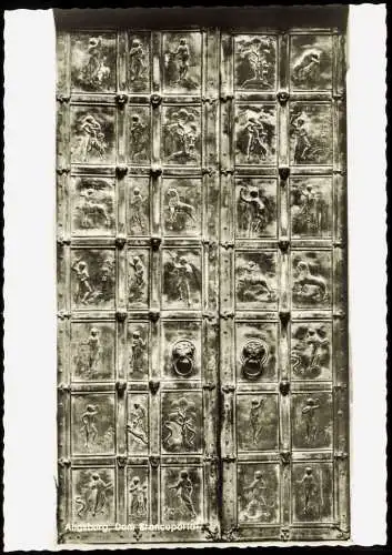 Ansichtskarte Augsburg Dom Bronceporter 1960