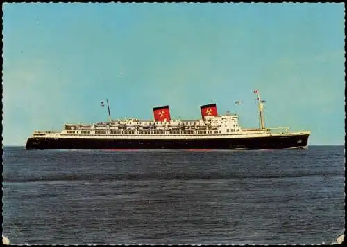 Ansichtskarte  S.S. HANSEATIC Schiff Dampfer der Hamburg-Atlantic Line 1963