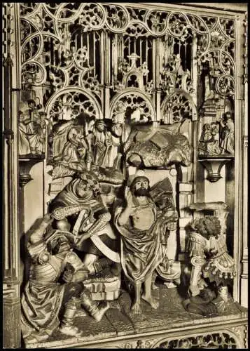 Aurich Leer  Ostfriesland Innenansicht Lambertikirche  Schnitzaltar 1960